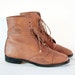 Calvin Klein Sport Pecan Leather Cap Toe Oxford Ankle Booties 5.5. 90s Prairie Grunge Girl.