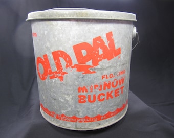 MINNOW Bucket / OLD PAL / Vintage / Let's Go Fishing