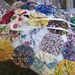 Vintage Repurposed Yo-Yo Quilt Top Ring Pillow