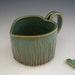 Heart Mug. Rustic Green Patina - Carved Woodland Heart - Valentines Mug