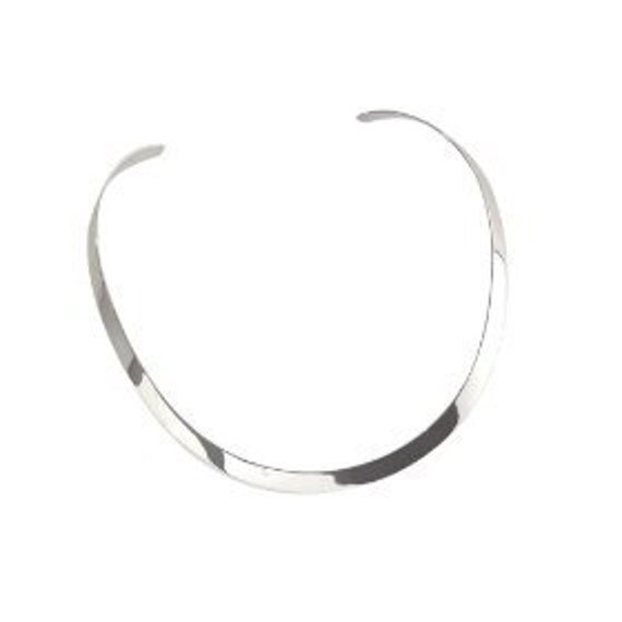 Sterling Silver Torque/Choker Necklace Thick
