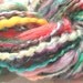 HALF OFF SALE yarn Orchideous, sparkly thread wrapped art arn, 48 yards, hand dyed merino wool top