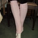 Pure Cashmere, 100% Cashmere Upcycled Pink Leg Warmers with Ruffle Edges
