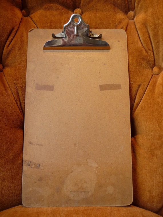 Items similar to SALE vintage clipboard, long clipboard, brown