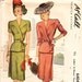 Vintage 1940s two-piece sewing dress pattern - McCall 6404 - Bust 38