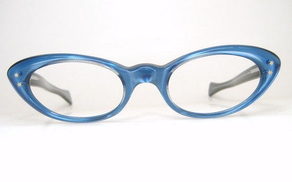 Beautiful Blue Cat Eye Eyeglasses Frame 