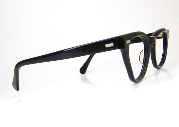 Vintage Mens Black Horn Rim Nerd Glasses Eyeglasses Frame
