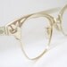 Vintage Art Craft Cat Eye Eyeglasses Frame With Flower Etching