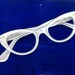 Vintage 50s Winged Pearl White Cat Eye Eyeglasses or Sunglasses Frame France NOS