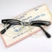 Vintage 50s Mens Black Clear Horn Rim Cat Eye Eyeglasses Frame