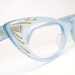 Vintage 50s Cat Eye Glasses Eyeglasses Satiny Blue Frame France NOS