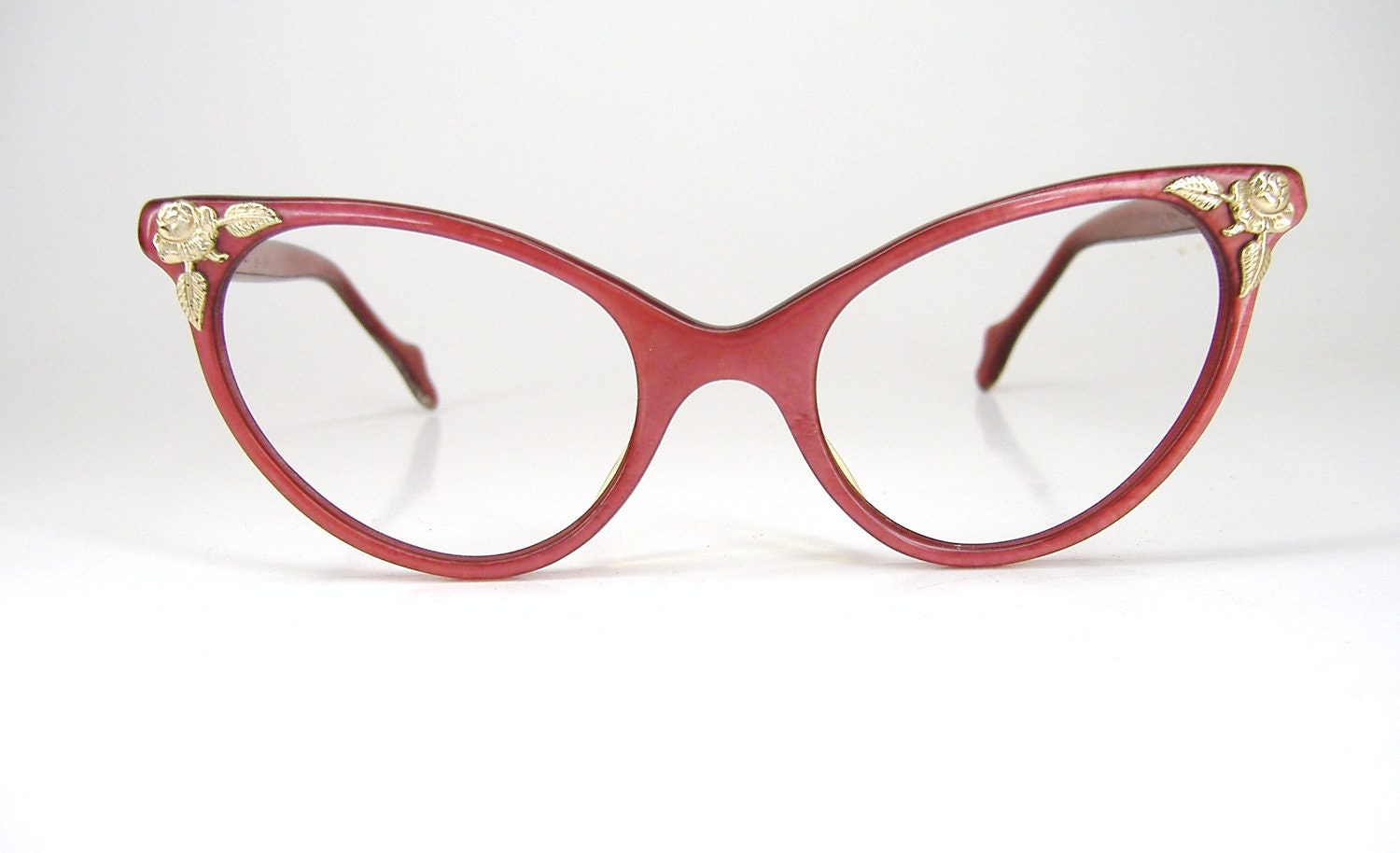 Vintage Red Eyeglasses Sunglasses Cat Eye 1950s 1960s Eyewear