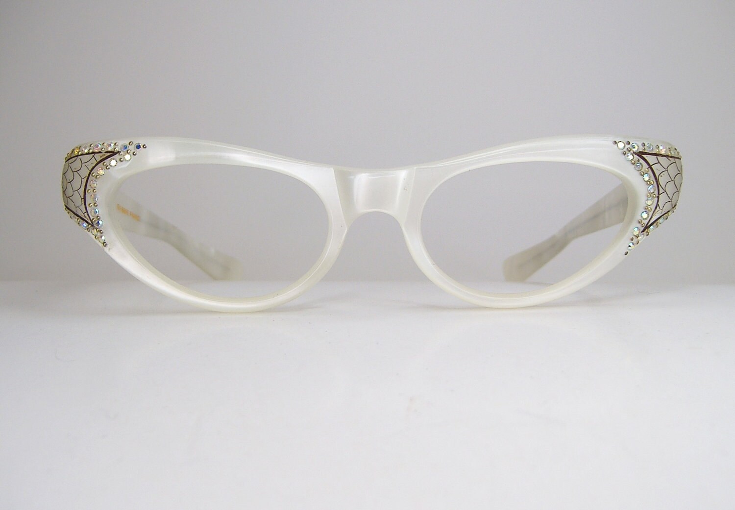 Vintage Pearl 1950s 60s Cat Eye Glasses Eyeglasses French 