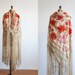 vintage piano shawl. antique embroidered . silk edwardian or victorian textile