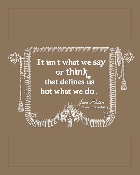 Items similar to Jane Austen quote, Emma, Pride and Prejudice, Sense