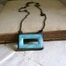 Simple Rectangle Vintage Glass Buckle Necklace