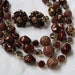 Alluring Multi Strand Shades of Brown Necklace & Clip On Earring Set Marked Japan
