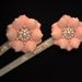 Vintage Hawaii CORAL-LEE Pink Pearl & Sea Shell Hair Sticks in Orig. Box