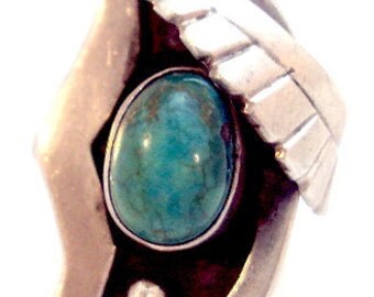 Sterling Silver Man in the Moon Turquoise Ring