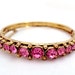 Bright Pink Rhinestone Bangle Bracelet - Vintage