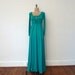 70s TEAL slender maxi dress .. xs/s