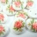 10 - 8x6mm Very Tiny Vintage Oval Rose Porcelain Cabochons - Pink Rose