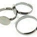 6 - Adjustable Gunmetal Plated Ring Blank with Glue on Pad / Base - 10mm .