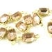 6 - Vintage Glass Octagon Stones in 2 Rings Closed Back Brass Prong Settings - Rosaline - 7x5mm