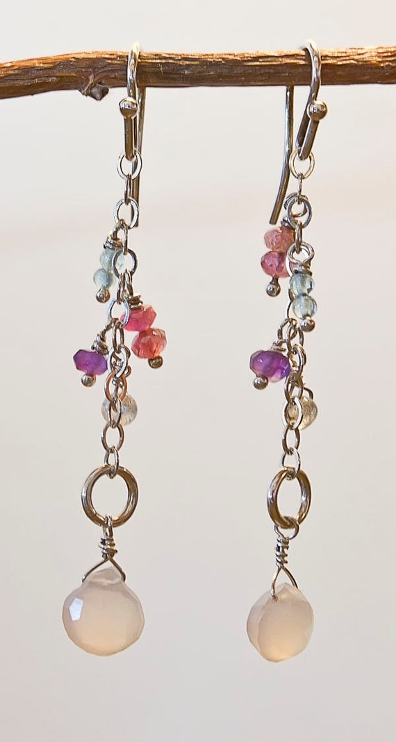 Semi-Precious Multi stone drop earring