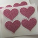 pink glitter heart envelope seals - stickers - set of 16
