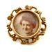 Antique Mourning Brooch Memory Photo Frame Victorian Vintage Pin