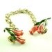 Vintage Sweater Guard Spring Fashion Pink Tulip Flowers Cardigan Clip, Free Domestic Shipping