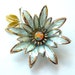 CORO Vintage Designer Enamel Flower Brooch Bridal Wedding Jewelry Brooch Bouquet Luminous Pastel Blue Floral Pin, FREE Domestic Shipping