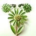 Vintage Jewelry Set Brooch Clip Dangle Earrings Chartreuse Green Enamel Flowers, FREE Domestic Shipping