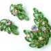 RESERVED Rhinestone Brooch Earrings Vintage Jewelry Set Peridot Lime Green Aurora Borealis, Free US Shipping