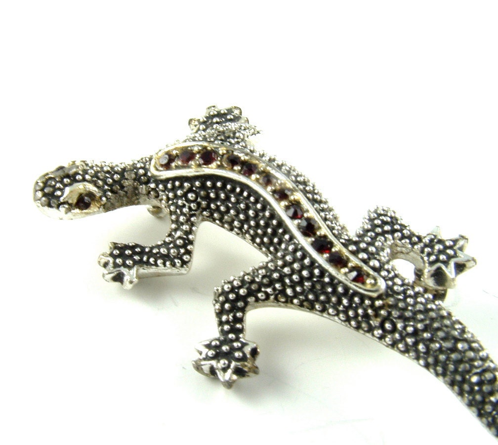 Signed Lizard Brooch Designer Vintage Jewelry Emmons by kiamichi7