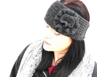 Pattern - Knitting Pattern Headband With Knitted Flower VERY EASY
