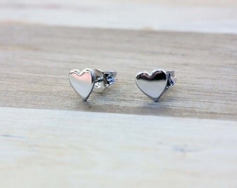 Sterling Silver Heart Studs
