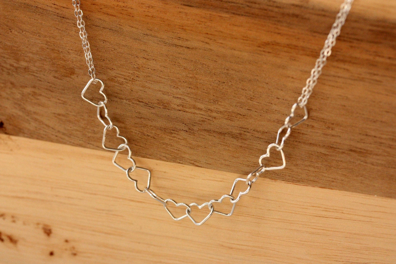 Silver Heart Chain Necklace Silver Heart Necklace Silver