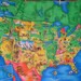 United States Map Fabric Panel -