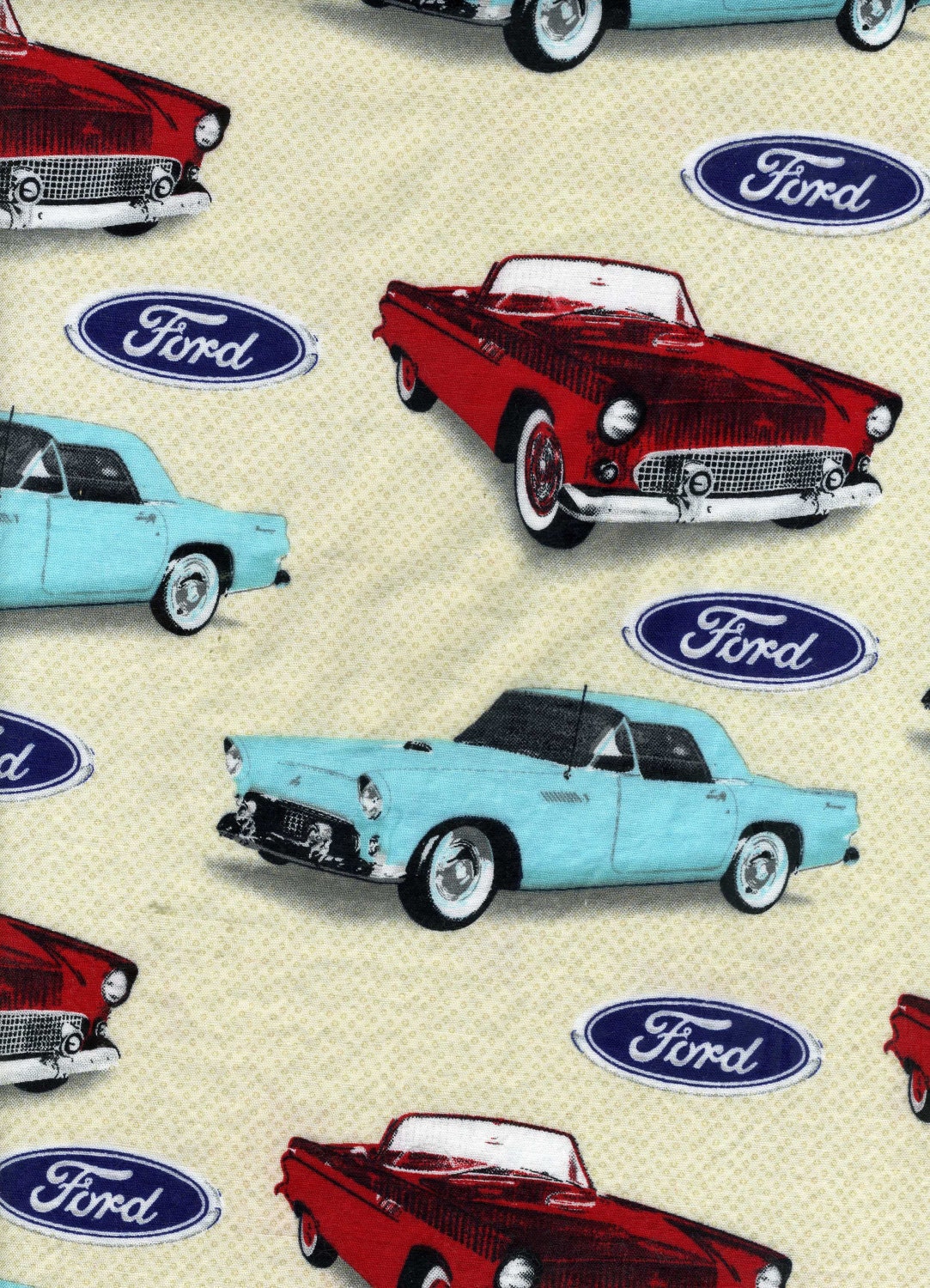 Vintage ford quilt fabric #8