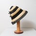 1940s Hat - Woven Black and Brown Stripe Hat