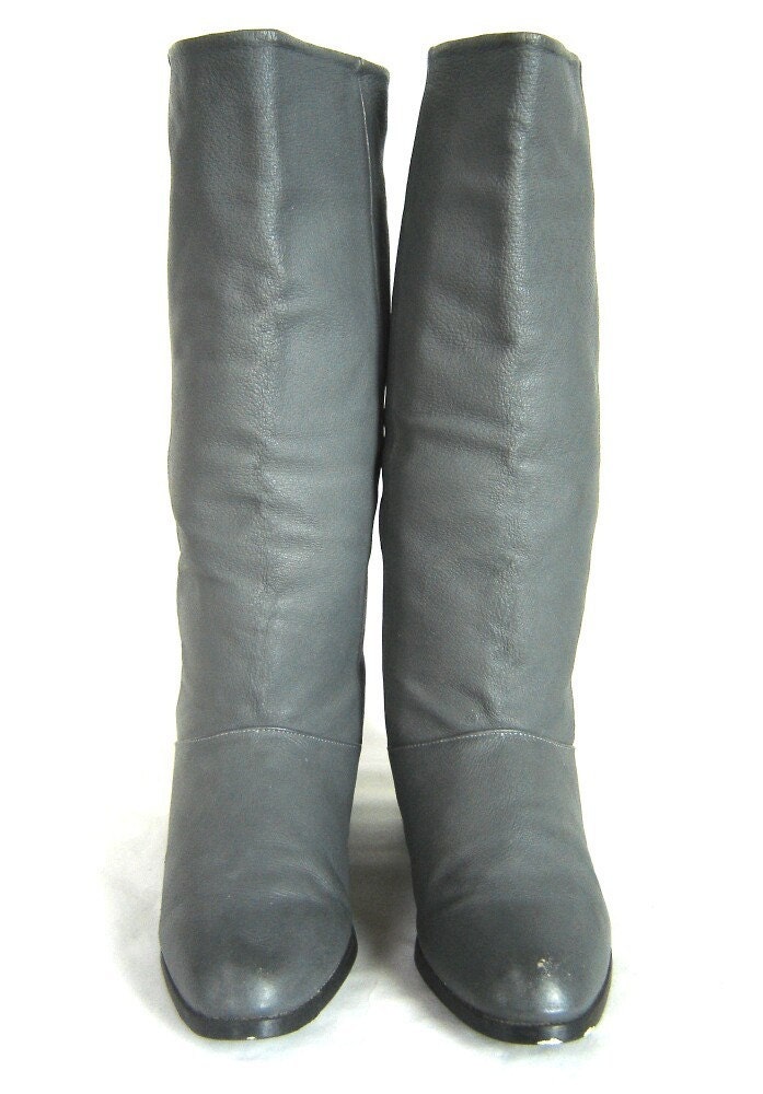 tall gray riding boots
