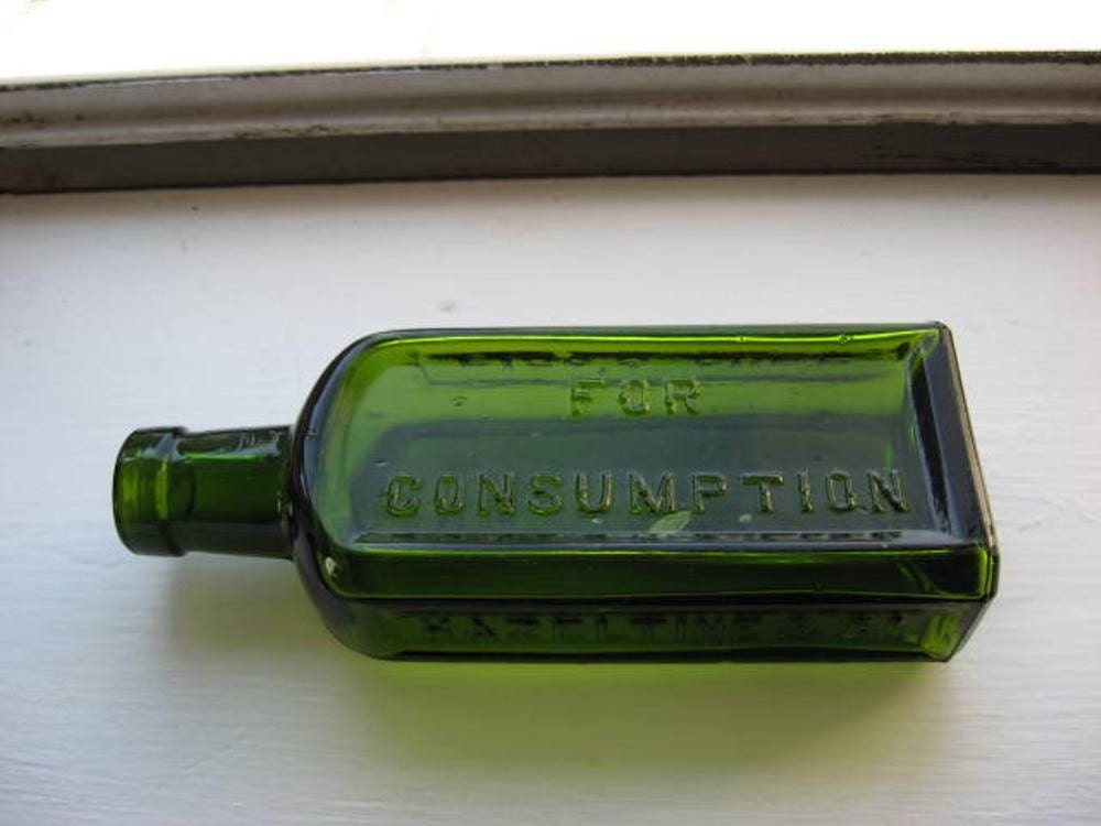 Pisos cure for consumption hazeltine Antique Bottle