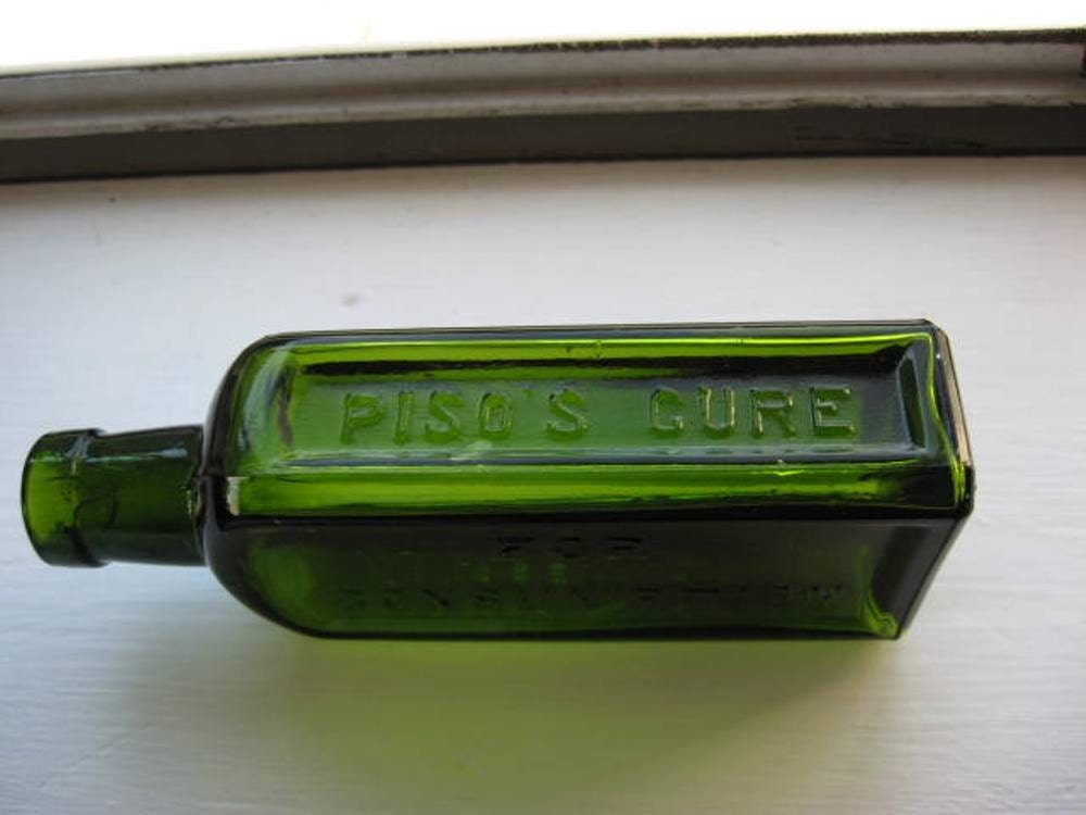 Pisos cure for consumption hazeltine Antique Bottle