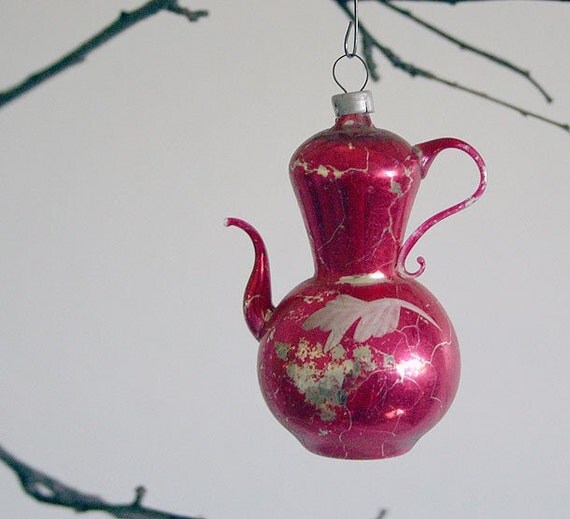 antique glass teapot ornament pink antique glass teapot ornament pink