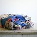 Vintage Yo Yo Quilt - 47 x 86 - Blue Trim