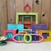 Upcycled - FESTIVAL of COLOR - Vintage Picture Frame - Mirror Collection - Boho CHIC - Bonus Urn - Compote