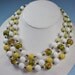 Vintage 3 Strand Necklace Wedding Cake Beads and Plastic Beads