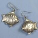 Puffy Fish Earrings Sterling Silver Dangle Pierced